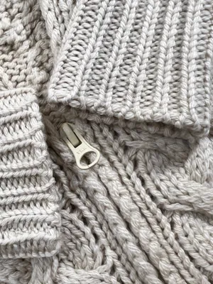 Isabel Marant Etoile Cable Knit Wool Zip Cardigan Sweater thumbnail 8