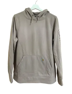 Carhartt Size Large Relaxed Fit Light Icy Pink Rain Defender Hooded Sweatshirt thumbnail 1