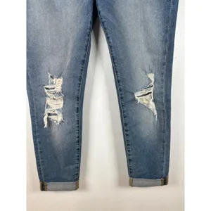 KanCan Size 5/26 Distressed Denim Jeans Cuffed Hem‎ Light Wash Rips Distressed thumbnail 3