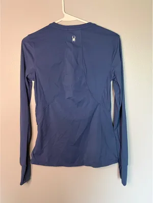 Spyder Active Women's Long Sleeve Performance Shirt Size Small Blue thumbnail 4