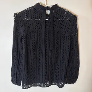 Madewell Eyelet‎ Mockneck Ruffle Top Size Small thumbnail 4