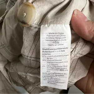 Madewell‎ Dorset Linen Cotton Windowpane Tan Blue Two Button Blazer thumbnail 8