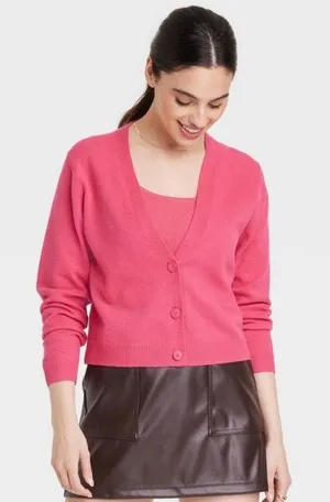 Brand New A New Day Women's Size XL Pink Cardigan Sweater thumbnail 1