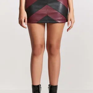 Forever 21 Chevron faux leather striped mini biker skirt Size Small thumbnail 3