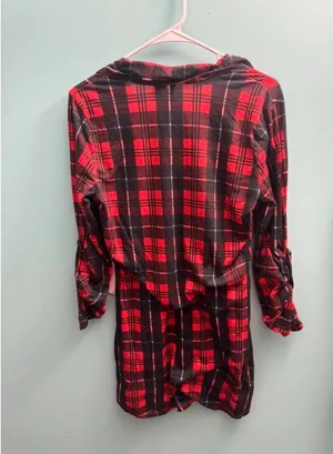 Long sleeve flannel dress thumbnail 2