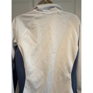 The North Face Womens Large Grid Fleece Jacket White Blue Full Zip Outdoor thumbnail 7
