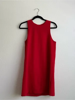 H&M Sleeveless Red Mini A-Line Shift Dress thumbnail 2