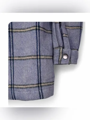 NWT Lulus Women’s Keep It Cool Blue Plaid Long Sleeve Shacket Jacket Size Small thumbnail 10