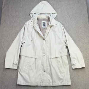 Vintage Current Seen CS Signature Hooded Anorak Jacket Womens M Cream Coastal thumbnail 1