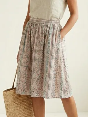 World Market Waffle Gauze Abstract Midi Skirt thumbnail 1
