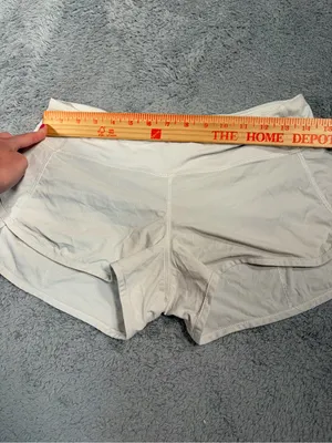 Lululemon cream/white Athletic Running Shorts 6 thumbnail 2