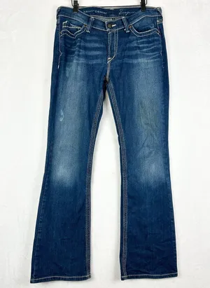 Ariat Women's Boot Cut Jeans Size 31 Western Contrast Stitch Rodeo Mid Rise thumbnail 1