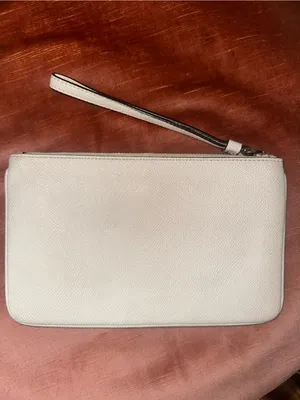 Coach Crossgrain Leather Wristlet- Chalk thumbnail 4