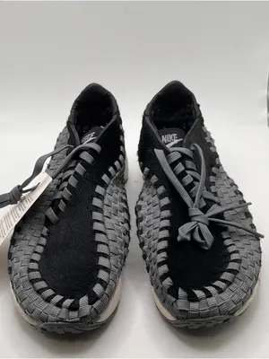 Nike Air Footscape Woven Black and Smoke Grey Nike Woven Slip-On Sneakers SZ5.5 thumbnail 3
