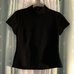 NY & Co Size M Black Cutout Back Blouse thumbnail 1