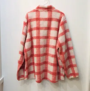 Plus Size Gingham Boutique Sherpa jacket sz 2X White thumbnail 4