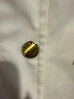 Lauren Ralph Lauren White & Gold 100% Cotton Utility Zip Jacket Women's Size L thumbnail 2