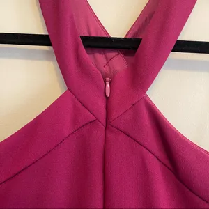 Lulu's The Way You Look Tonight Magenta Halter Skater Dress Size XS thumbnail 5