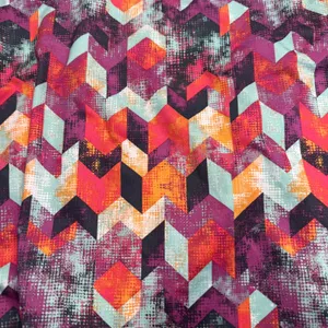 Lukka Lux Womens Geometric Chevron Racerback Activewear Tank Top Purple Orange L thumbnail 2
