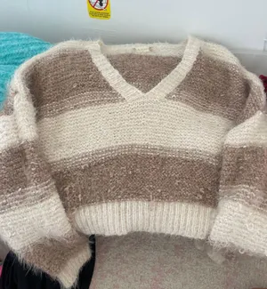 Altar'd State Tan striped sweater thumbnail 1