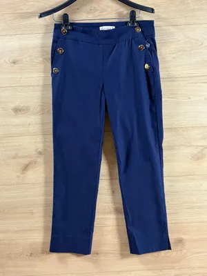 Nanette Lepore Navy Blue Stretchy Crop Pull-on Pants NWT Size Small thumbnail 3