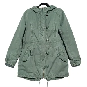 GAP‎ Women's Hooded Utility Parka Olive Green Size Medium thumbnail 1