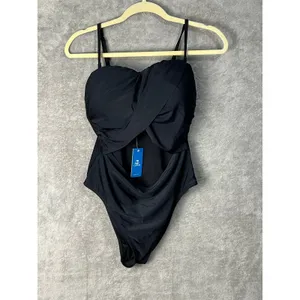 Cupshe One Piece Swimsuit Large Black Cut Out Removable Straps NWT Resort thumbnail 2