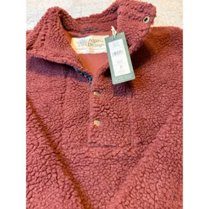 Alpine Design‎ Women S Sherpa Fleece Pullover Sweatshirt Dark Auburn NWT thumbnail 5