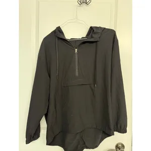 Tangerine Black Mesh Half Zip Hooded Running Jacket XL XXL thumbnail 3