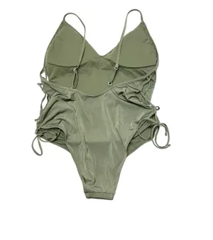 NWT Abercrombie Original Cheeky lace up tie sides one piece swimsuit size XL NEW thumbnail 2