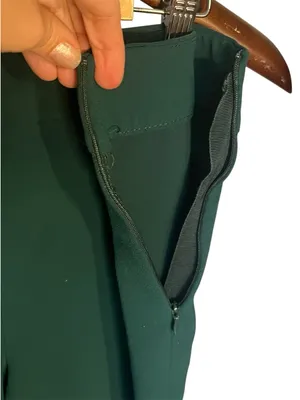 Zara Dark Green Wide-Leg Pants thumbnail 6