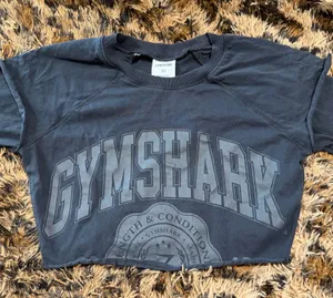Black Gymshark Crop Top With Long Sleeve Undershirt thumbnail 1