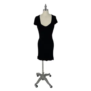 French Connection‎ | Women’s Black Mathilda Knit Ribbed Minidress L $148.00 thumbnail 3