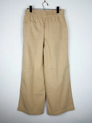 NWT LOFT Wide Leg Loose Fit Pleated Poplin Trouser Pant Tan Size Small thumbnail 9