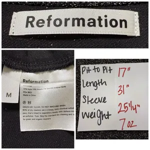 Reformation Dress M Riley‎ Fit & Flare Long Sleeve Metallic Dress Sparkly LBD thumbnail 9