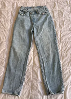 Abercrombie & Fitch Light Blue Straight Leg Jeans thumbnail 1