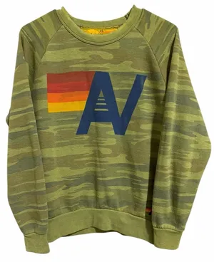Aviator Nation Logo Camo‎ Crew Sweatshirt Size XS thumbnail 1
