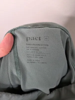 Pact Womens Organic Cotton Green Full-Length Leggings Size XL thumbnail 5