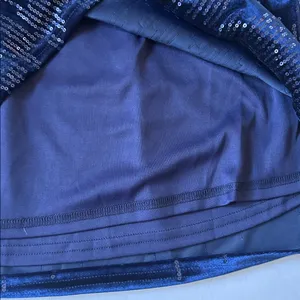 Skies Are Blue New Navy Sequin Holiday Velvet Skirt preppy old money small thumbnail 6