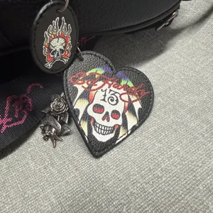 Ed Hardy Mini Backpack Pink‎ Black Skull Rhinestone Y2K NWT Vegan Leather thumbnail 5
