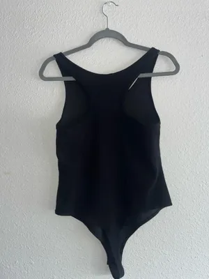 H&M Bodysuit Black Ribbed thumbnail 2