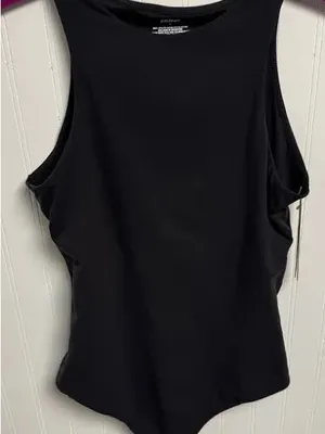 Skims Fits Everybody High Neck Black Bodysuit NWT Size Small Onyx thumbnail 3
