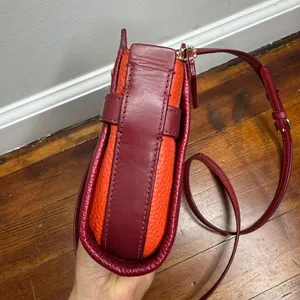 Coach Pebbled Leather Convertible Crossbody - Burgundy with Gold Hardware thumbnail 4