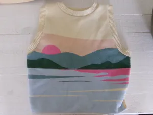 Dry Goods Pastel Sunset Graphic Cropped Knit Tank thumbnail 2