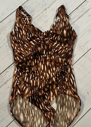 Curvallure animal print one piece swimsuit thumbnail 1