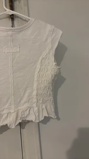 Cap Sleeve Smocked Shirt Ruffle Hem  thumbnail 6