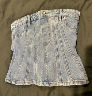 H&M Denim Corset Top thumbnail 1