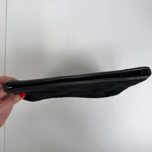 Anne Klein Clutch Bag Black Suede Leather Crossbody Vintage Lion Logo 90s thumbnail 7