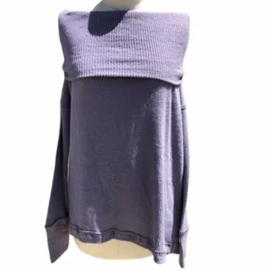 Free People Long Sleeve Ribbed Sweater Top Purple XS thumbnail 6