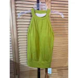 OGL Halter Neck Banded Hem Bra Tank Top Olive Green Size M Built-In Pads thumbnail 12